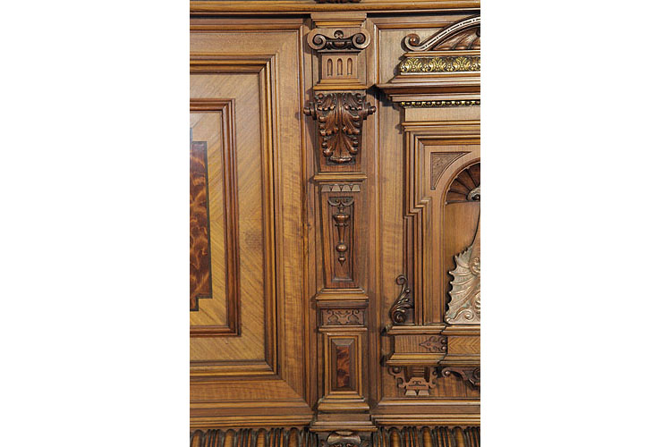 German piano carved, pilaster detail