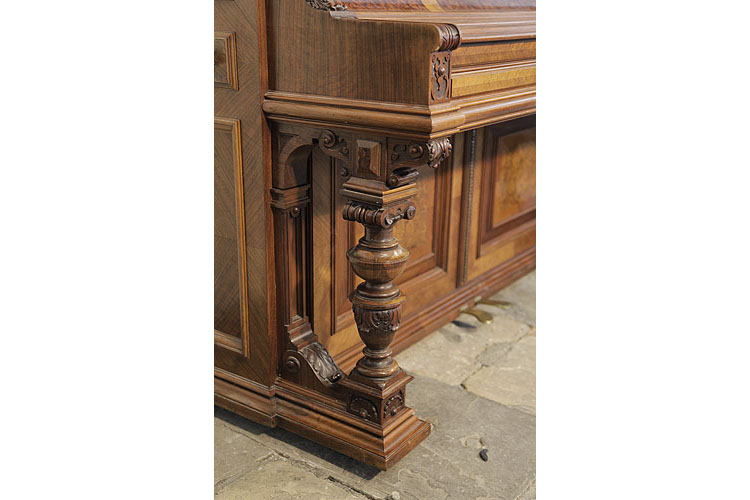 German piano ornately, carved cup and cover legs 