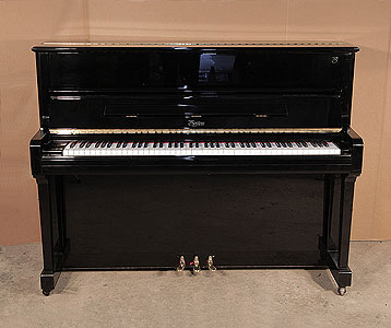 A 2004, Boston UP-118 Upright Piano For Sale with a Black Case and Brass Fittings   Price includes:     First tuning free | Free  piano stool | Free delivery to a ground floor residence within mainland UK