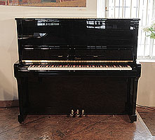 Reconditioned,  2000, Boston UP-132E Upright Piano For Sale with a Black Case and Brass Fittings