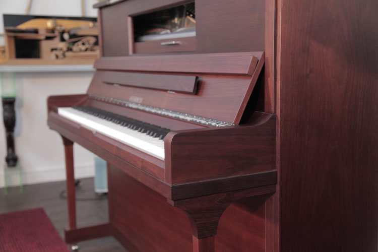 Brand New Feurich Model 123 piano cheek detail