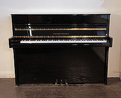 Reconditioned,  2015, Grotrian Steinweg 'Cristal' Upright Piano For Sale with a Black Case and Brass Fittings