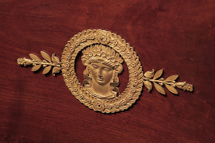 Ibach piano cabinet with ormolu mounts featuring grecian goddess heads