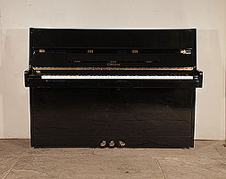  Ottostein SU-108P upright piano for sale with a black case and brass fittings. Piano has an eighty-eight note keyboard and three pedals.