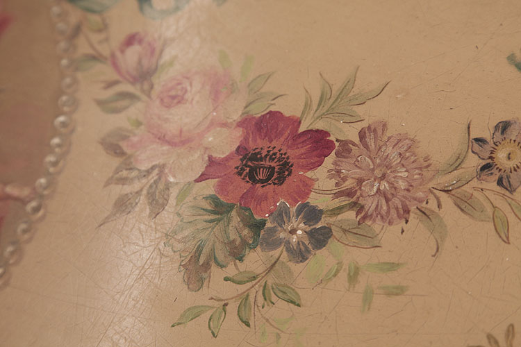 Detail of hand-painted flowers