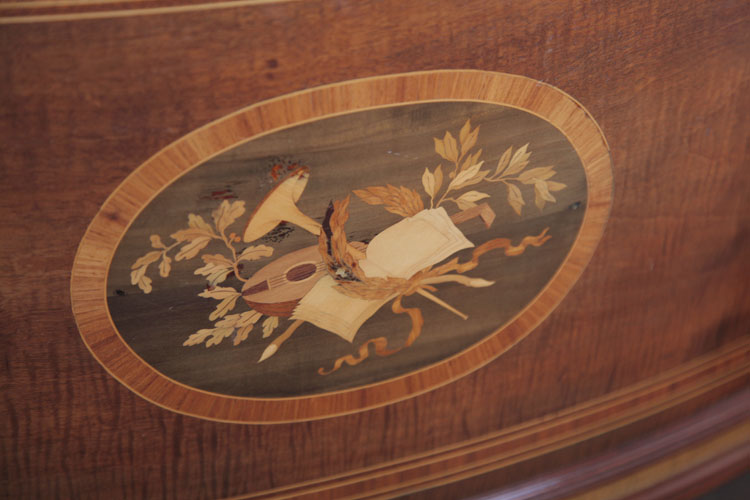 Broadwood inlaid panel featuring musical instruments and foliage