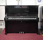 Piano for sale. Brand New Feurich Model 133 Concert upright piano with a black case and chrome fittings. Cabinet features and extendable LED strip light and a slow fall mechanism.