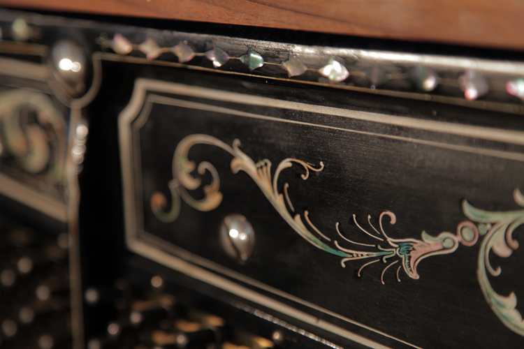 Gast painted piano frame detail with mother of pearl inlay.
