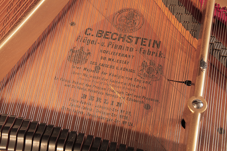 Bechstein manufacturer's decal on soundboard