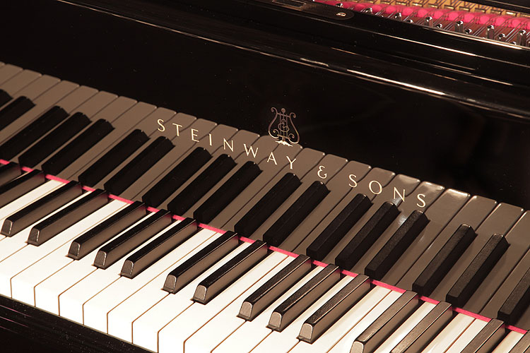 Steinway Model O manufacturers logo on fall
