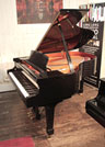 Piano for sale. Reconditioned, 2004, Wendl and Lung Model 178 grand piano with a black case and polyester finish.