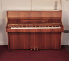 Reconditioned, 1981, Kawai CE-7N Upright Piano For Sale with a Satin, Walnut Case and Brass Fittings