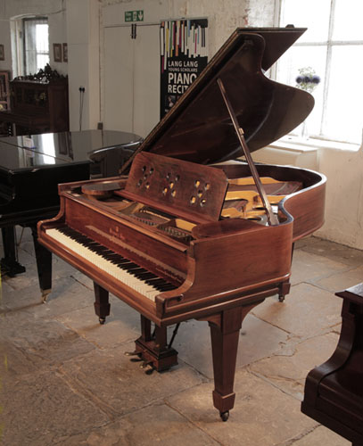 Bespoke 1903, Steinway Model O grand piano for sale with a polished, rosewood case and music desk featuring cut-out hearts
