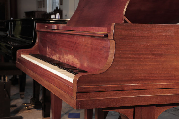 Steinway Model O piano cheek with single linear case moulding . We are looking for Steinway pianos any age or condition.