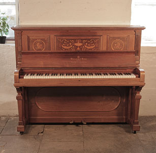 Besbrode Pianos is a Specialist Steinway & Sons  Dealer. A 1904, Steinway upright piano for sale with a polished, rosewood case and inlaid panels in a Neoclassical design 
