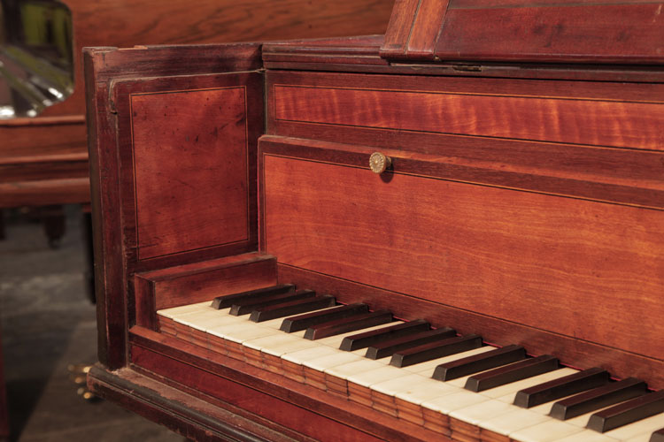 Broadwood raised, square piano cheek with satinwood and boxwood stringing inlay