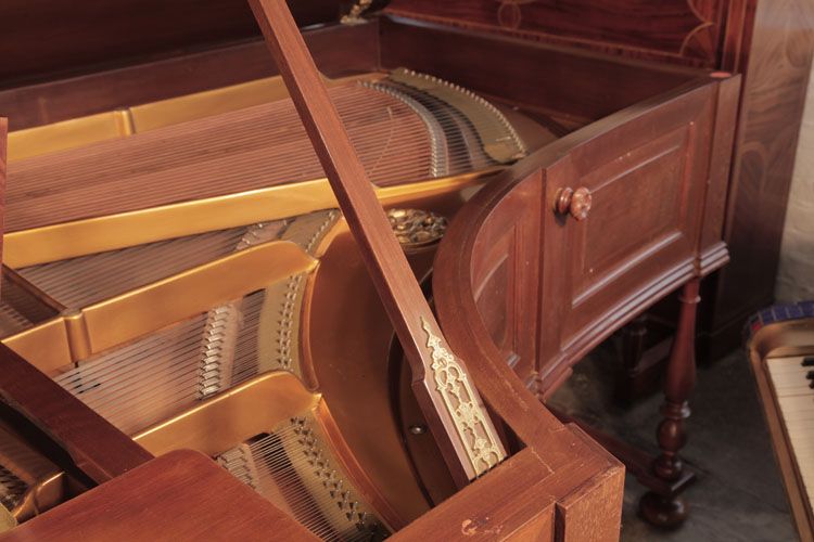 Schiedmayer piano lidstay with ornate brass hinge