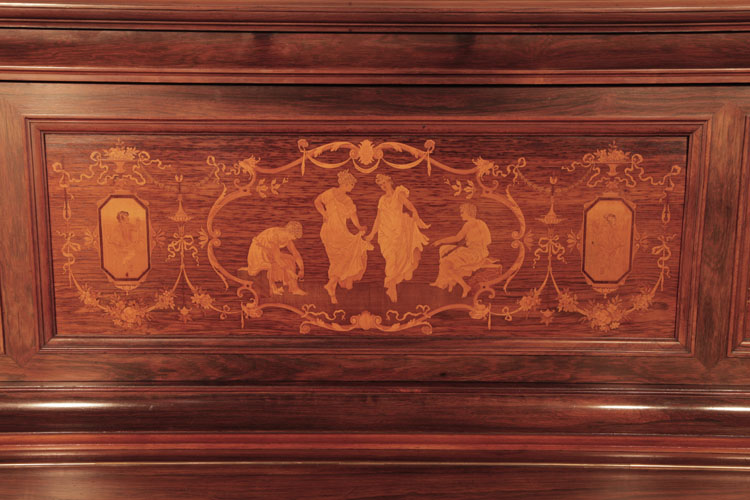 Steinway front panel  inlaid in with dancing ladies and putti in a Neoclassical design 