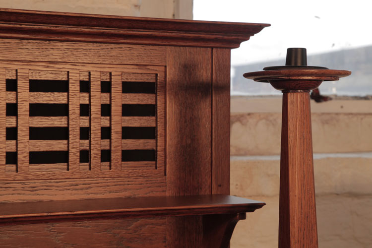 Bechstein large architectural candlesticks incorporated into the piano leg