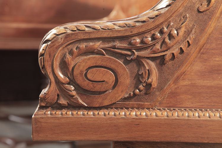 Piano cheek carved, scroll detail