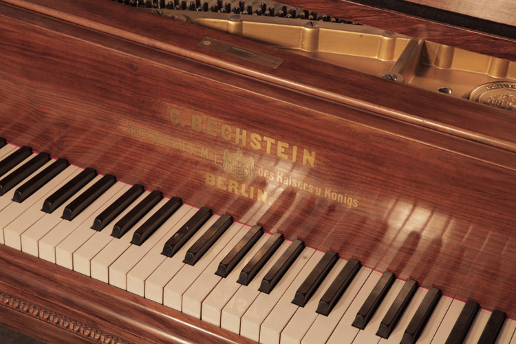 Bechstein manufacturers name inlaid on fall