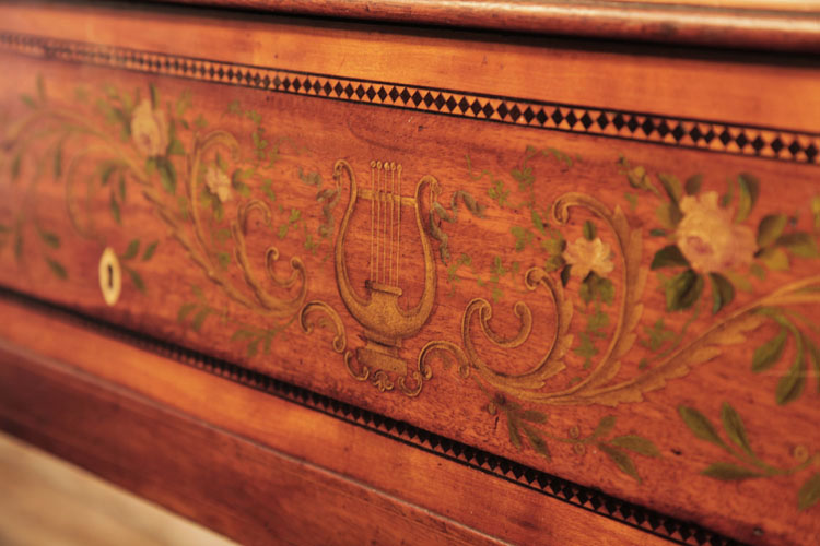 Key escutcheon and  hand-painted lyre with acanthus and flowers