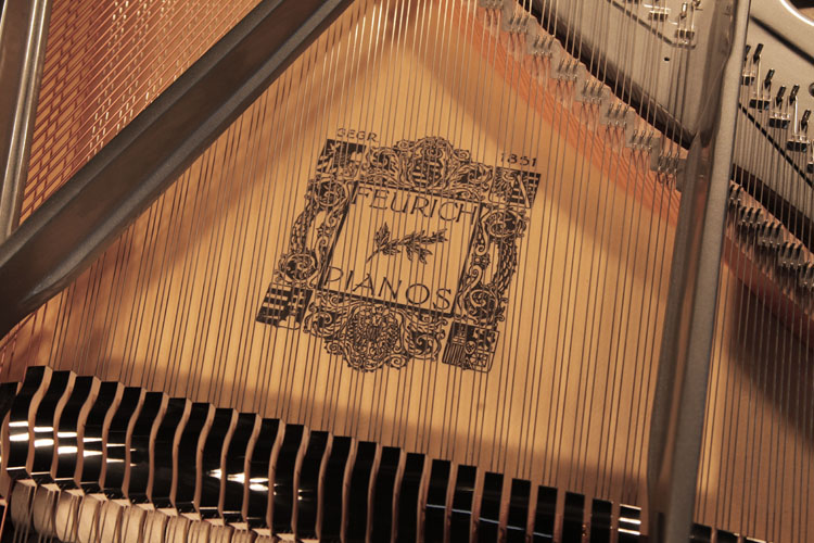 Feurich manufacturer's decal on soundboard 