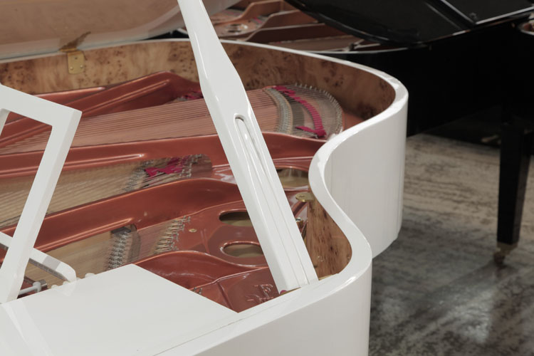 Feurich piano lid stay with indented half prop to allow piano lid to be opened at different heights