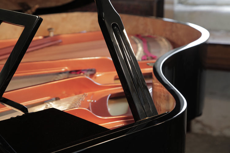 Feurich model 178 piano lid stay with indented half prop to allow lid to open at differing heights