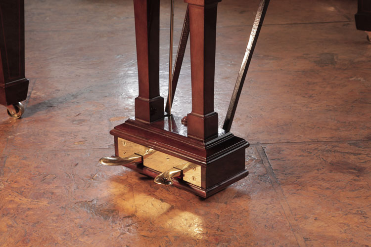 Steinway two-pedal piano lyre  with brass footplate and square, tapered spindles  