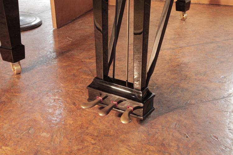 Steinway three-pedal piano lyre with square spindles  