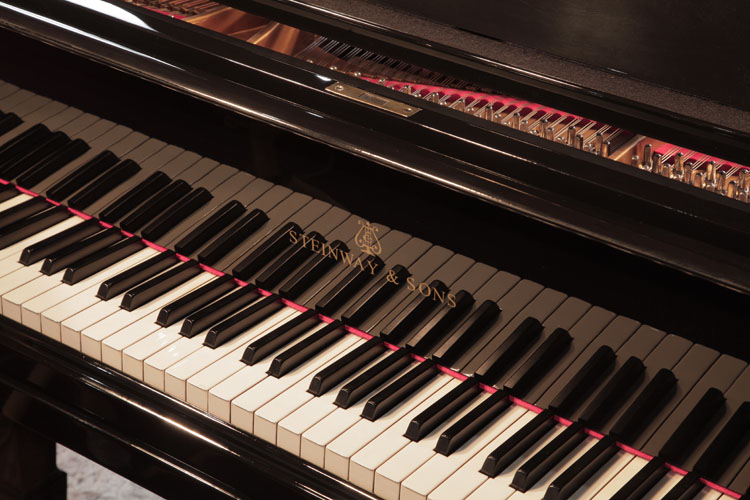 Steinway manufacturer's name inlaid on fall