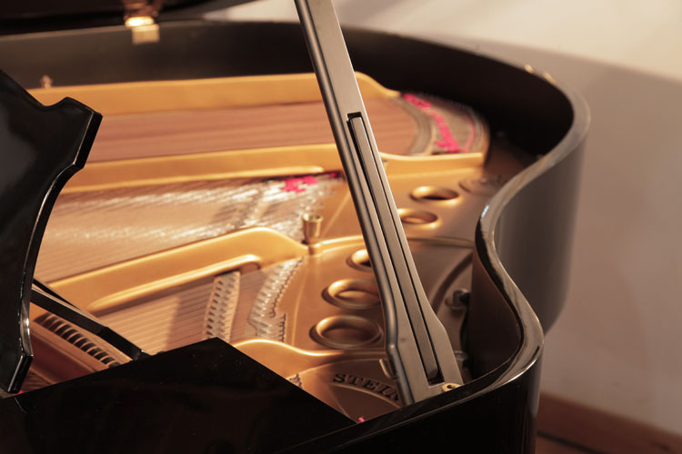 Steinway Model S piano lid stay with indented half prop to allow piano lid to be opened at different heights