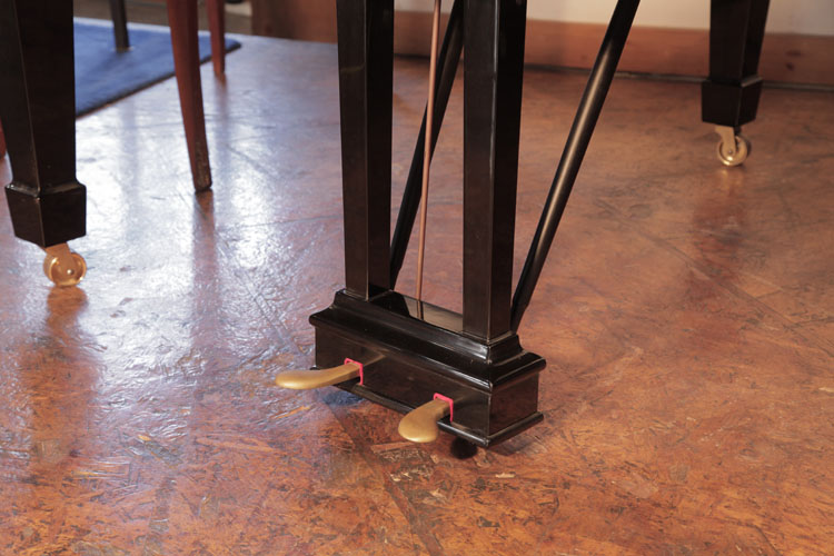 Steinway Model O two-pedal piano lyre with square spindles 