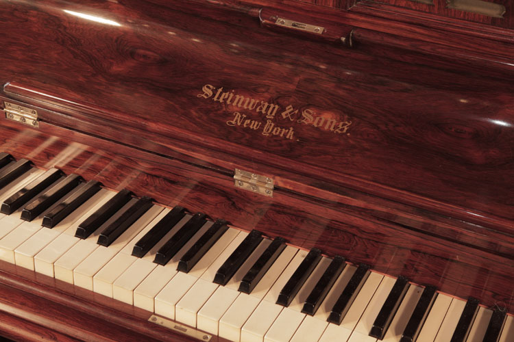 Steinway manufacturers name inlaid  on fall