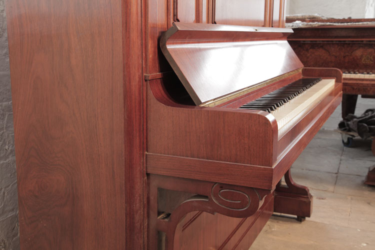 Bechstein rounded piano cheek with spiral embellishment
