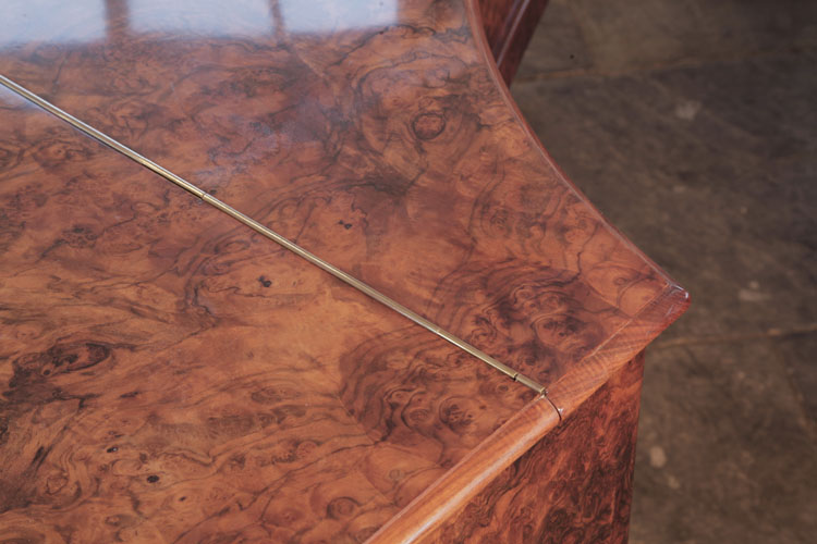 Broadwood piano lid in stunning burr walnut