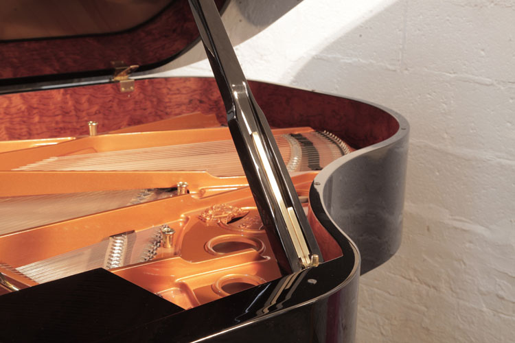 Schimmel piano lid stay with indented brass half prop and  quarter prop to allow piano lid to be open at different heights