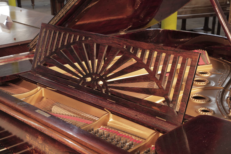 Steinway cut-out piano music desk in a sunset design