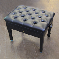 Wilh. Steinberg Adjustable, Faux Leather Piano Stool with Monogram