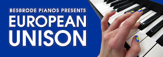 European Unison - Ruth Spencer Jolly. Ruskin graduate, Ruth Spencer-Jolly showcases a eulogy to Brexit, a new composition for 28 pianos.
28 pianists will play 28 Steinway pianos, linking pianos, politics and polyphony, to play out the history of the EU from birth to Brexit 26th March 2017 6pm - 7pm at Besbrode Pianos