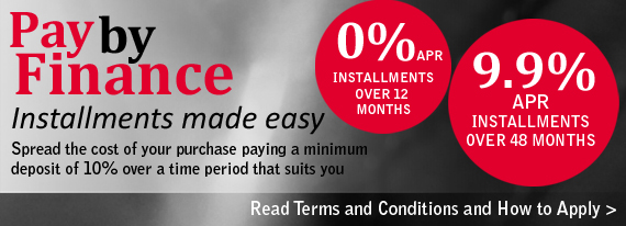 Pay By Finance. Installments made easy. Spread the cost of your purchase paying a minimum deposit of 10% over a time period that suits you. Ask in store for more details. Contact Steven Leeming for more information on 0113 244 8344 or 0777 560 3828