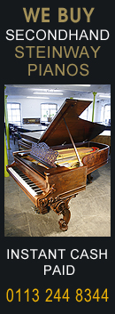 We buy secondhand Steinway pianos. We are looking for any model of Steinway grand or upright piano. Any age or condition. Instant cash paid. +44(0)113 2448344