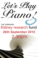 Let's play piano in aid of the Yorkshire kidney Research Fund, 26th September 2010 at Besbrode Pianos Leeds